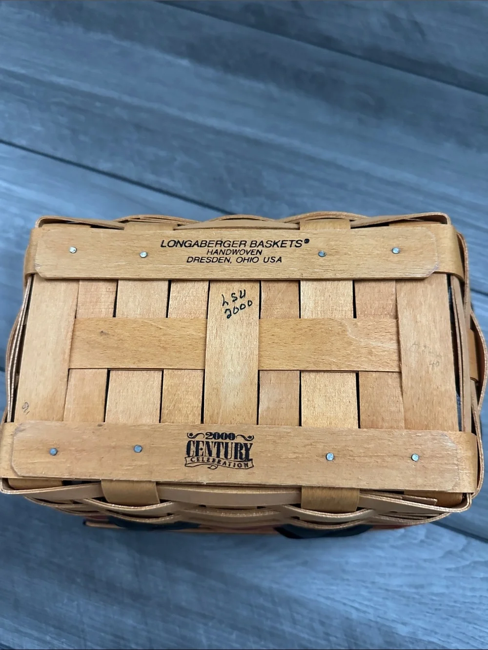 Longaberger Red, White & Blue Americana Woven Basket - 2000 Century Celebration